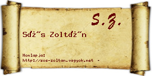 Sós Zoltán névjegykártya
