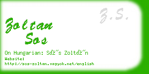 zoltan sos business card